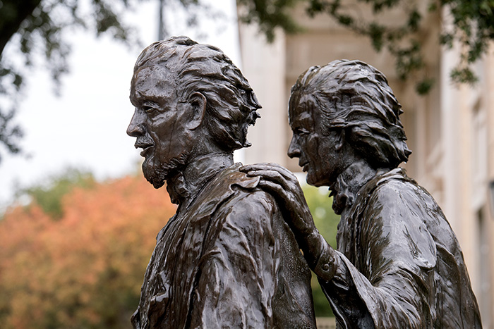 Addison and Randolf Clark statue